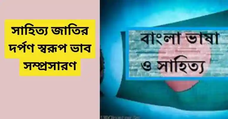 সাহিত্য জাতির দর্পণ স্বরূপ ভাব সম্প্রসারণ Literature as a mirror of nation expansion